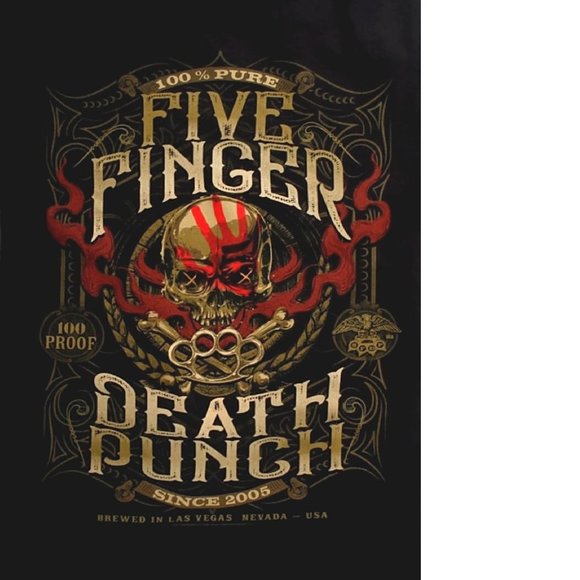 Five Finger Death Punch 100% Pure Logo thrash metal rock Official T-Shirt XL NWT - Picture 3 of 3